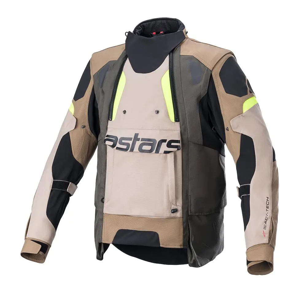 Halo Drystar - Adventure Touring Jacket (Dark Khaki/Sand Yellow Fluo) 1