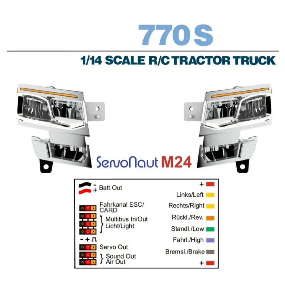 Led 5V Headlight Lighting System For 1/14 Tamiya Rc Scania 770S 56371 56368 4