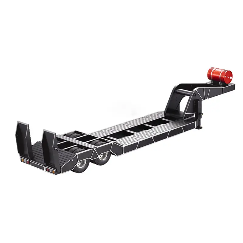 Vajjexrc 1/14 Aluminum Alloy Two-Axle Flatbed Transport Trailer 1