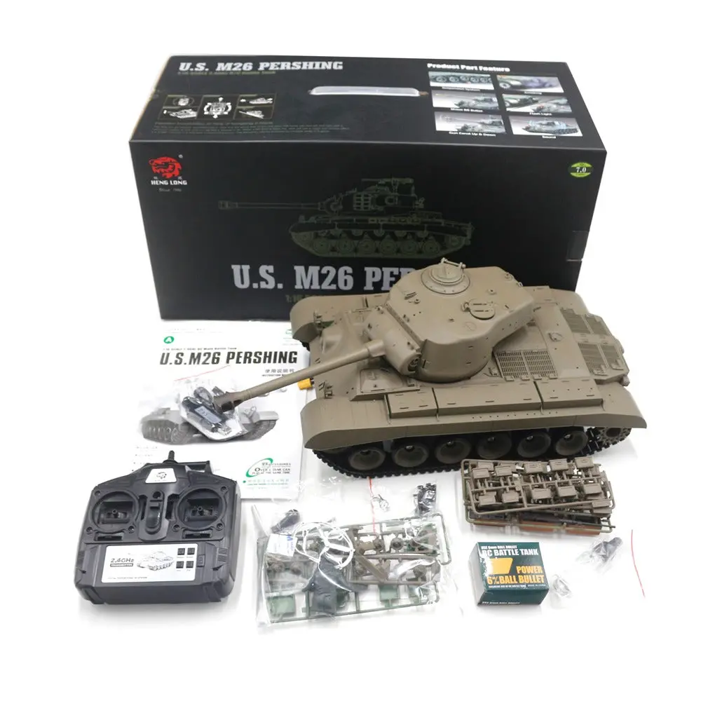 Henglong 3838 Radio Contol Tank 1/16 Usa M26 Pershing Tank Rtr 1