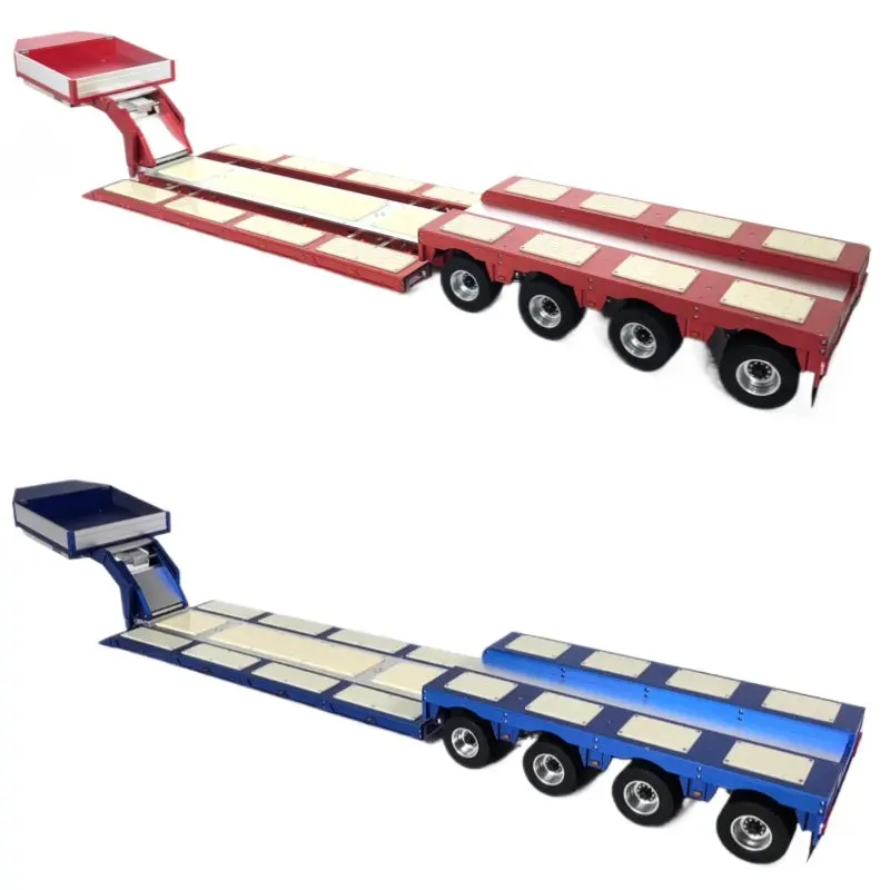 Tamiya 1/14 Rc Tractor All Metal Removable Transport Trailer With Wireless Transmission Light Set 1