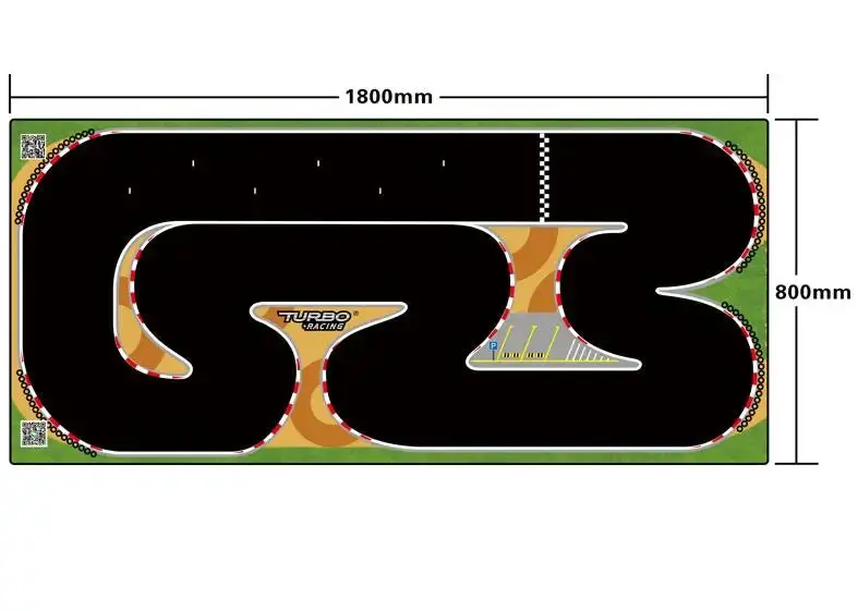 160X90cm 180X80cm 1/76 Rc Mini Car Portable Turbo Racing Rubber Mat Track 2