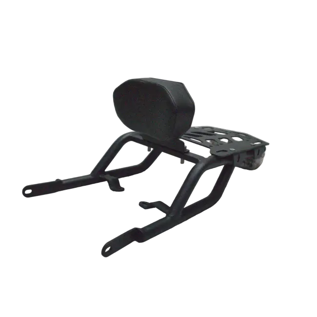 Motocare Black Cnc Carrier With Plate & Backrest For Royal Enfield Himalayan 1