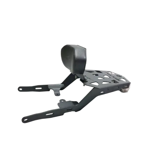 Motocare Black Cnc Carrier With Plate & Backrest For Royal Enfield Himalayan 2