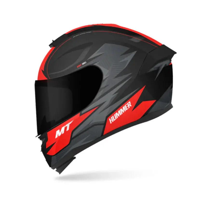 Mt Hummer Shine B5 Gloss Motorcycle Full Face Helmet | B5 Gloss Black Red 1