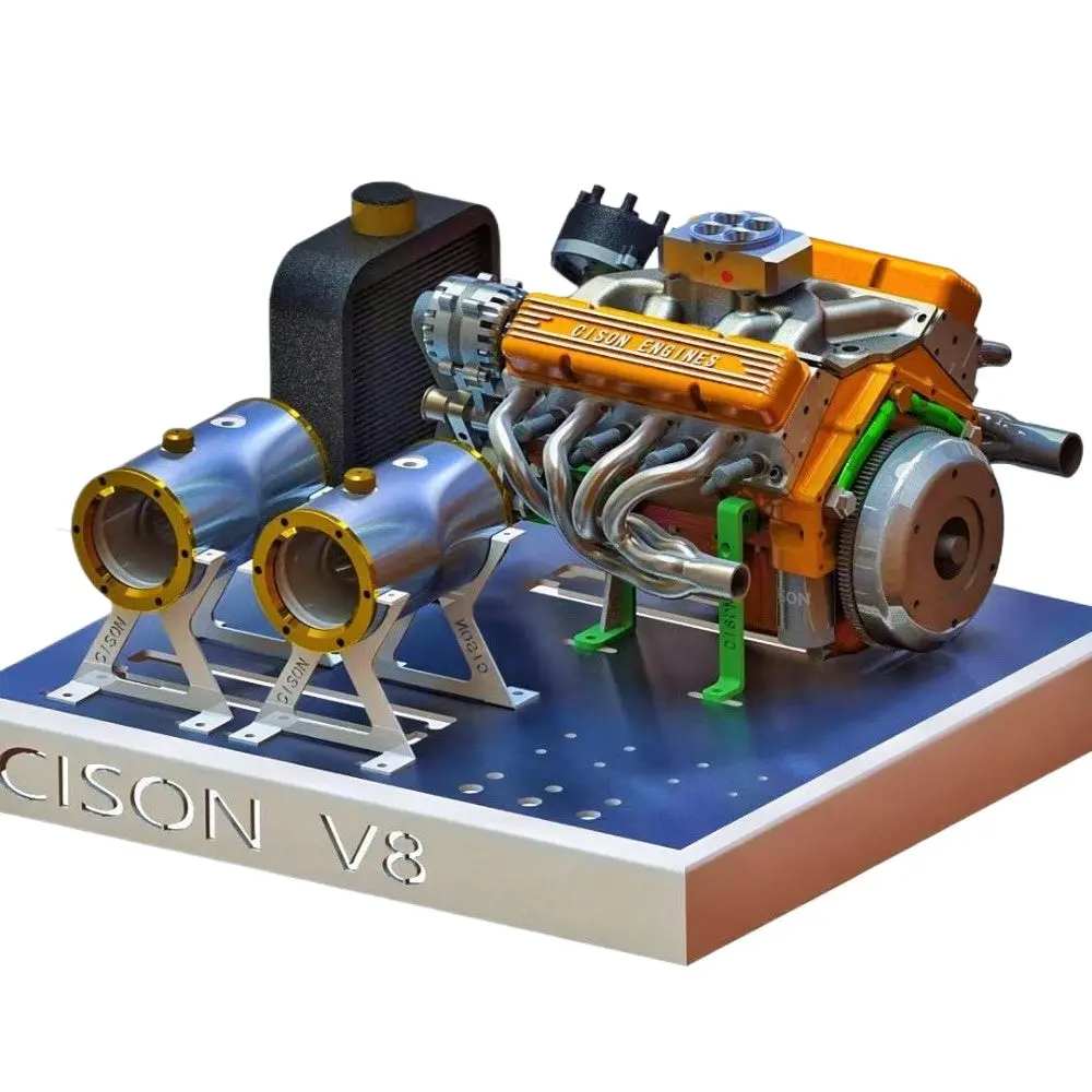 Cison V8 1/8 44Cc Mini Water-Cooled Gasoline Engine 2