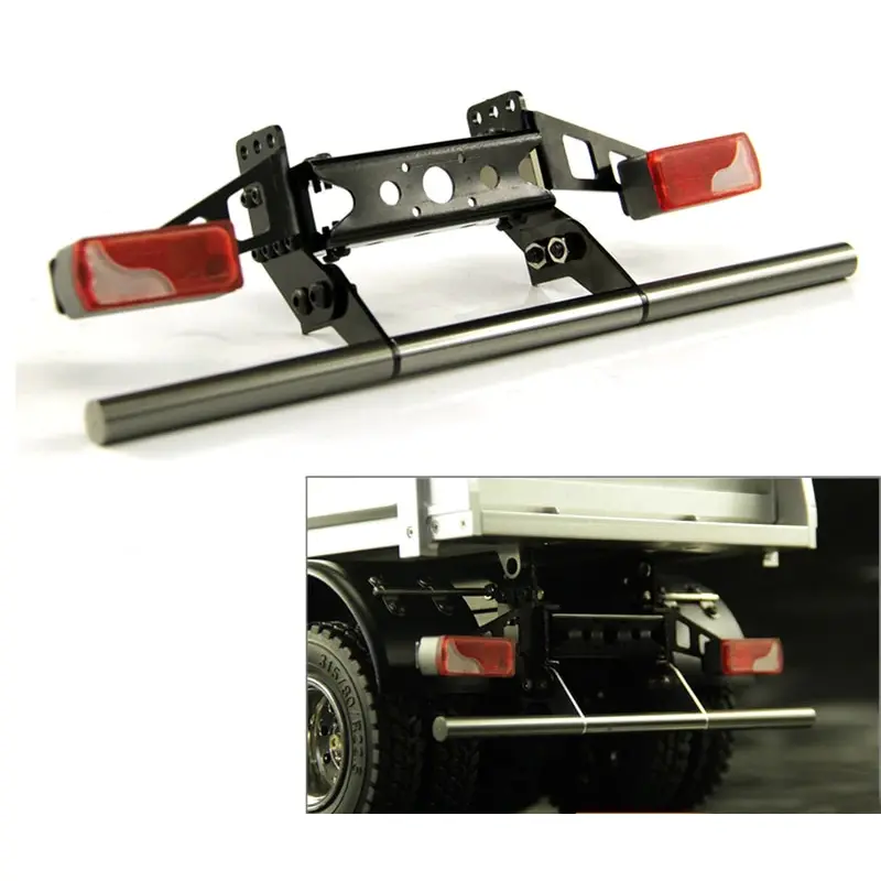 Metal Rear Bumper With Led Taillight For 1/14 Tamiya Rc Tipper Truck 1