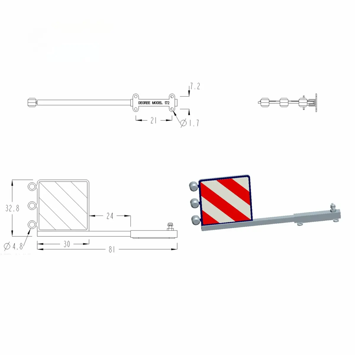 Dc 5V Wide Sign Warning Light For Tamiya 1/14 Rc Trailer Diy 3