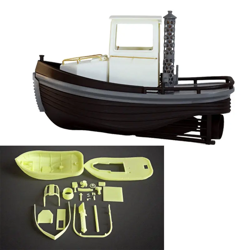1/18 180Mm 3D Printed Mini Remote Control Coal Tugboat Kit 1