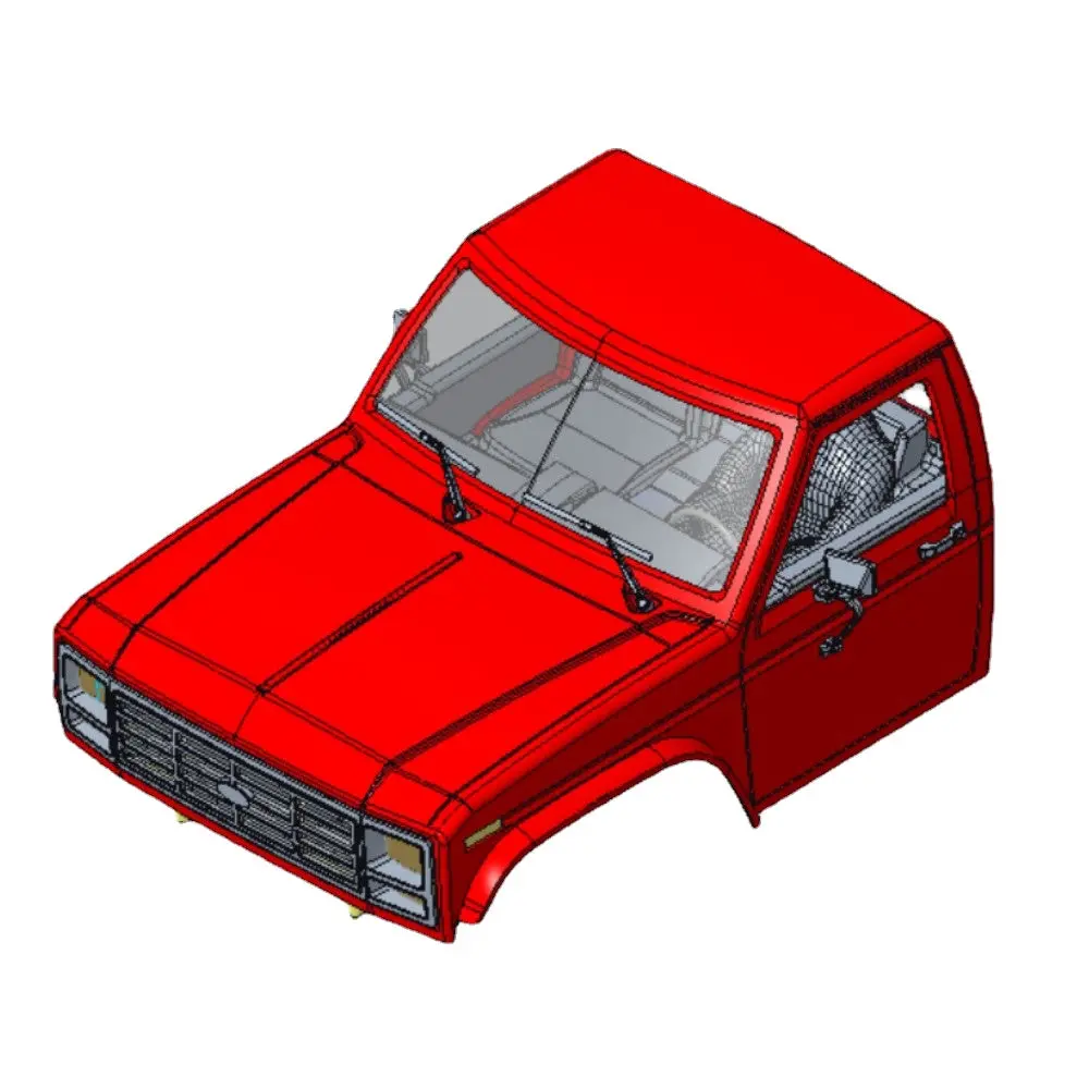 Crossrc Emo X3 Northeastern Tigers 1/8 Rc Rescu Crawler Car Red Body Shell With Interior Kit 1
