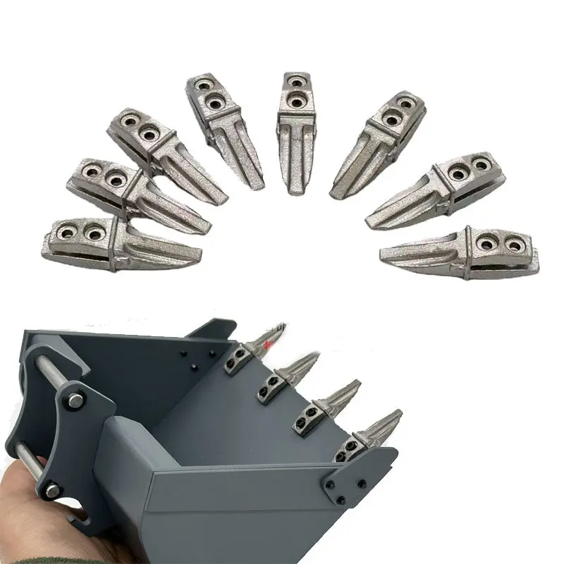 8Pcs Stainless Steel Bucket Teeth For 1/12 Metal Remote Control Hydraulic Excavator Model 1
