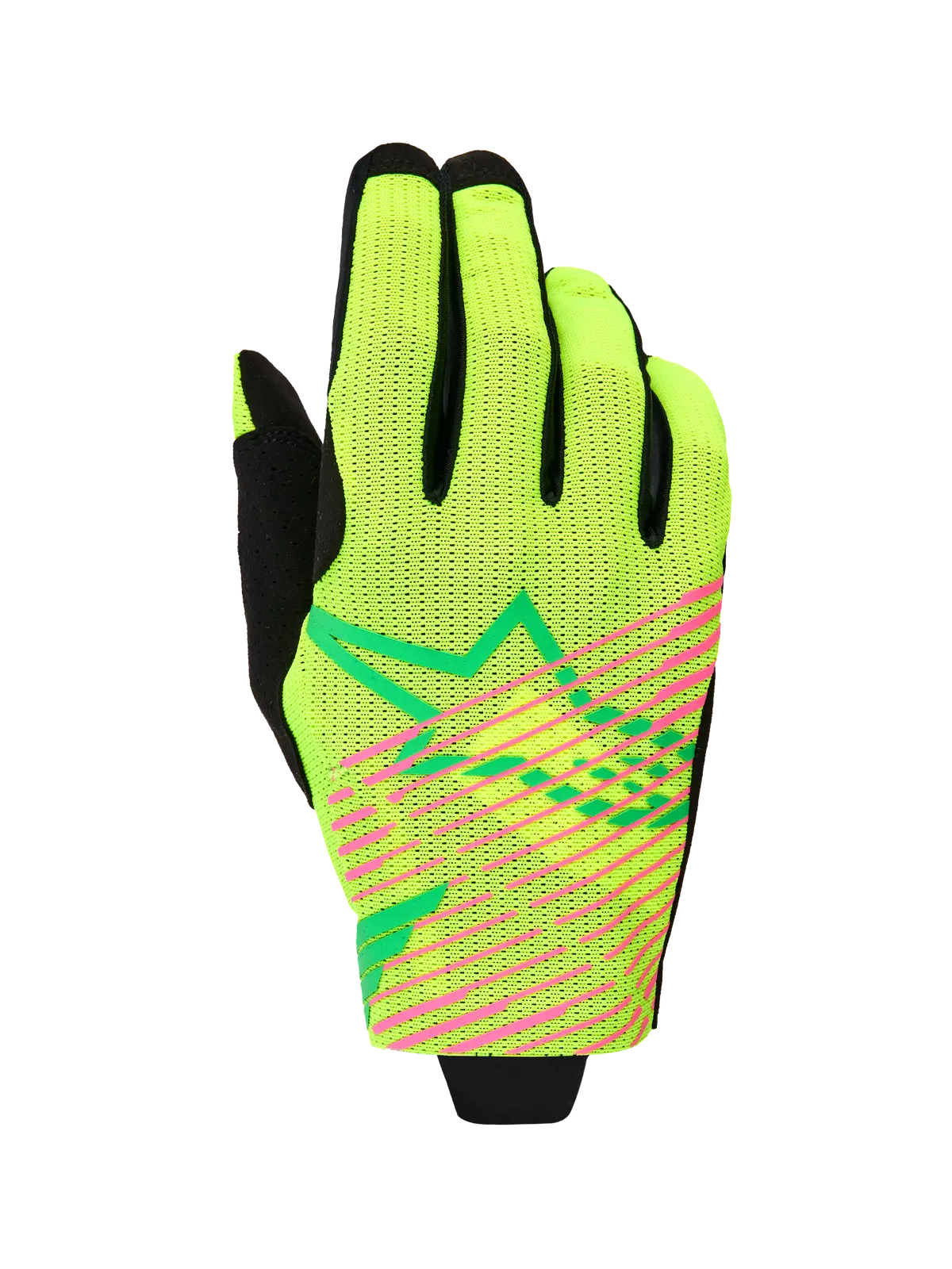 Radar Pro - Motocross Riding Gloves (Green/Yellow Fluo/Pink Fluo) 1