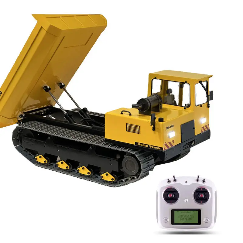 Dt-100 1/12 Metal Tracked Rc Hydraulic Dump Truck Rtr 1