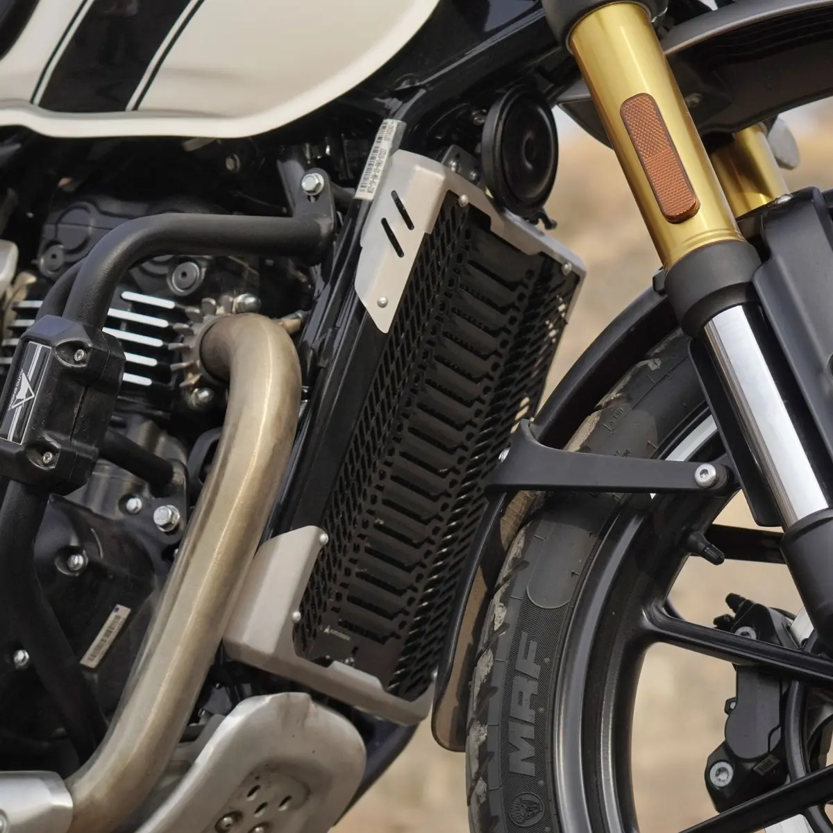 Auto Engina Radiator Guard For Triumph Scrambler 400X - Black Silver 1