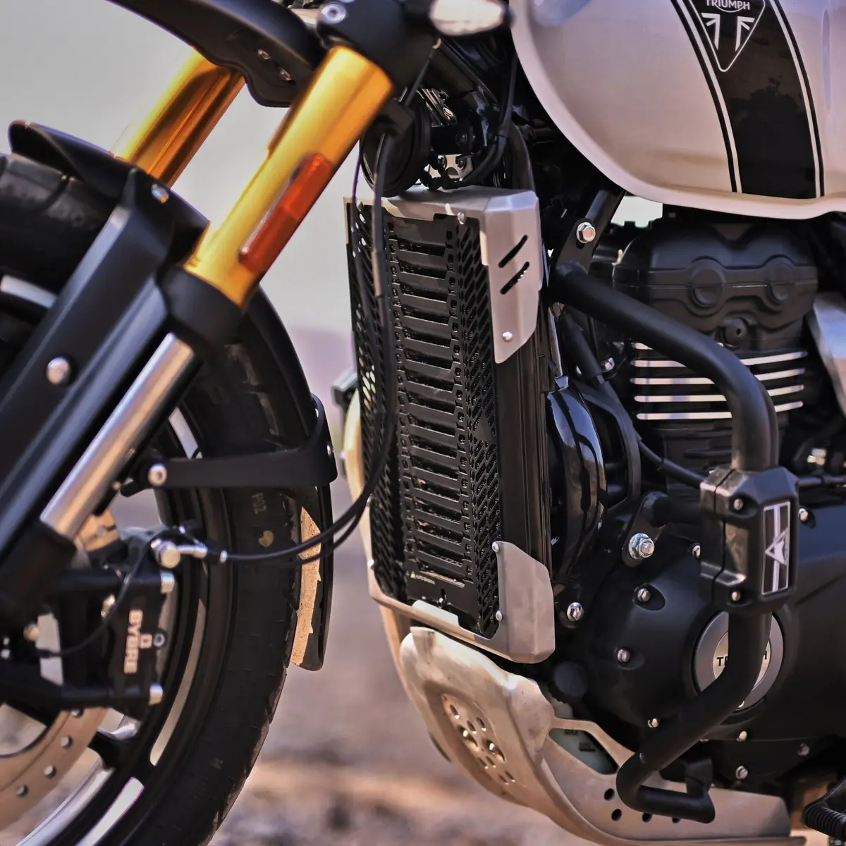 Auto Engina Radiator Guard For Triumph Scrambler 400X - Black Silver 2