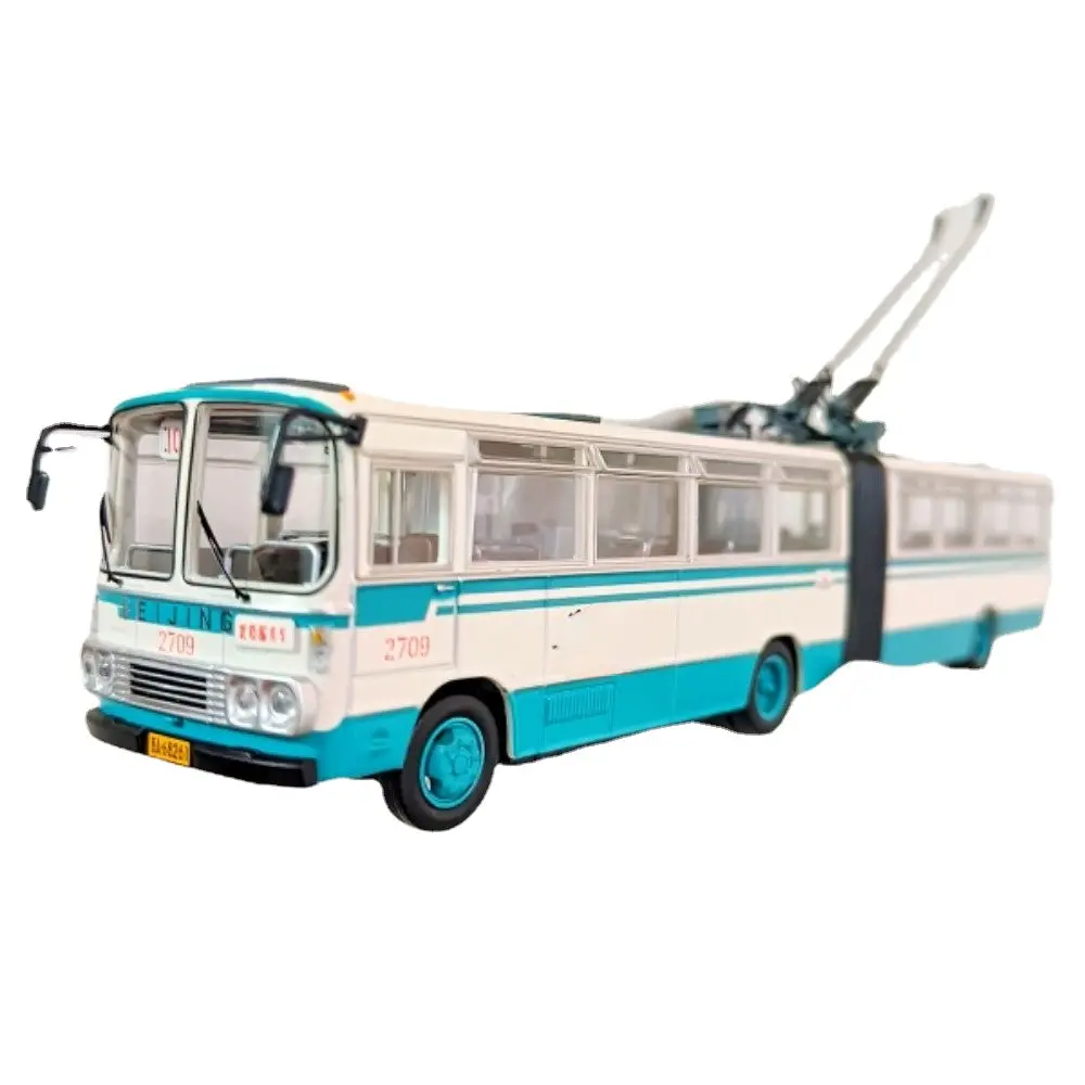 1:64 Double-Section Articulated Trolleybus Alloy Model 1