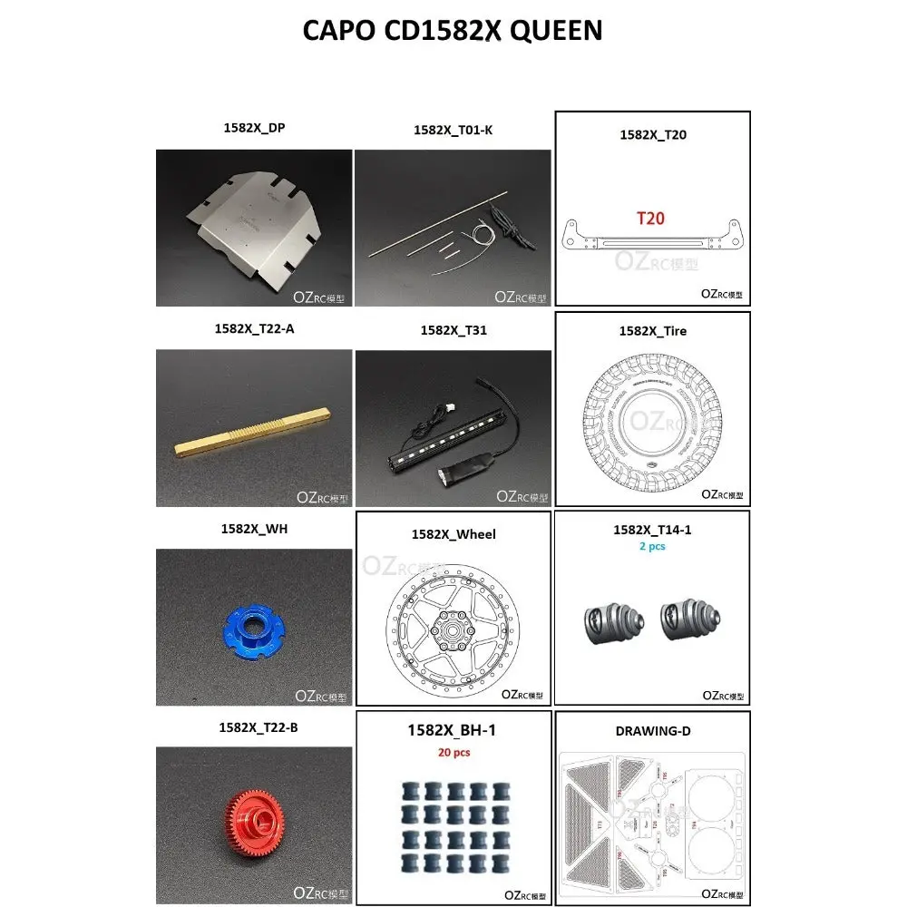 Capo Cd1582x Queen Rc Car Original Repair Part 1