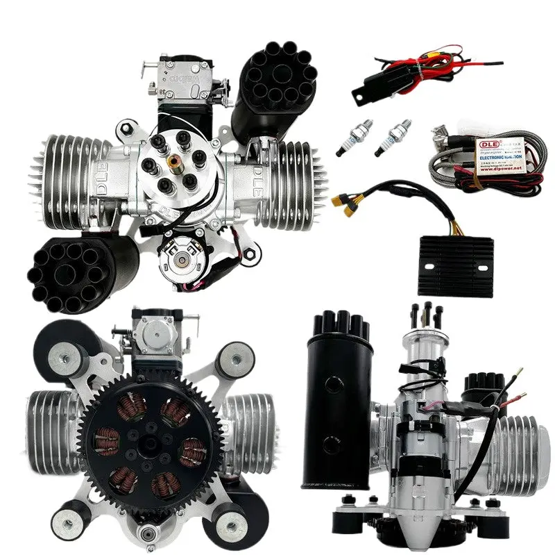 Dle170m Rc Power Umbrella Gasoline Engine Double Cylinder Side Exhaust Electric Start Version 1