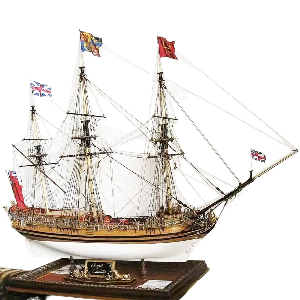 1/50 French Royal Caroline Wooden Sailing Ship Model Assembly Diy Kit 1