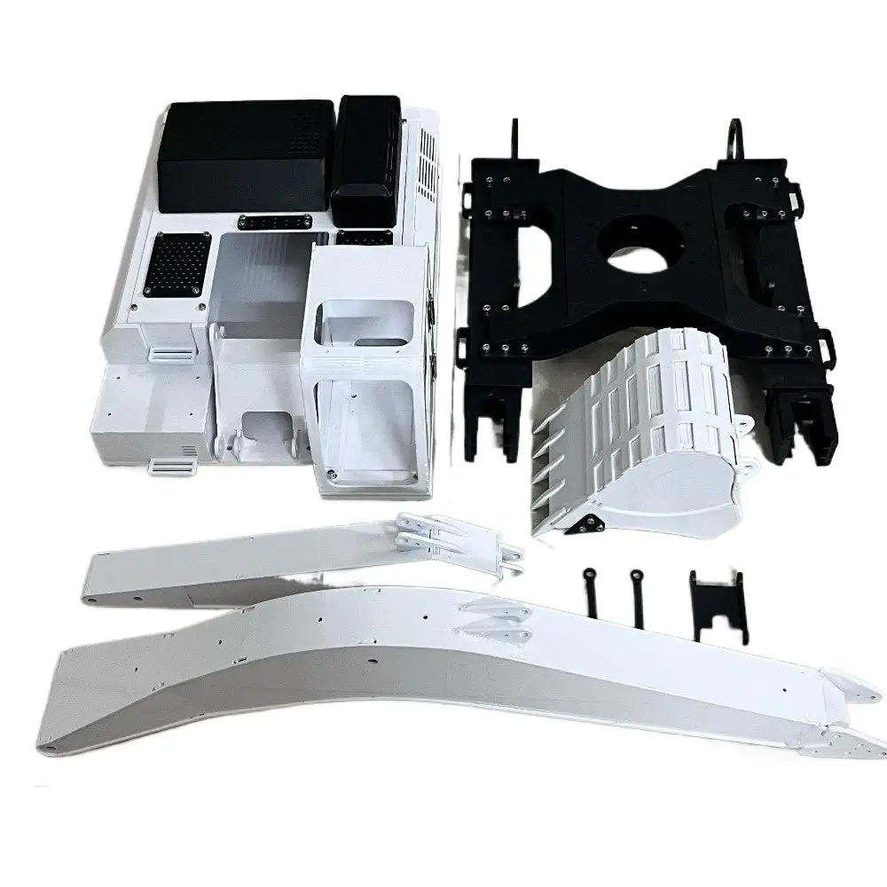 1/12 Rc 336 Hydraulic Excavator Model Metal Housing White Pre-Painted 1