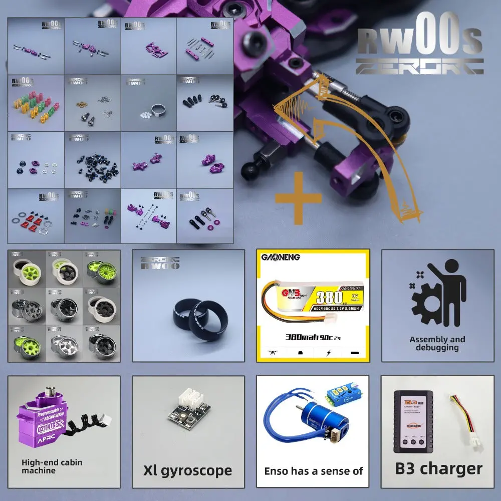 Zerorc Rw00s 1/24 Rc Drift Car Frame Op Set 4