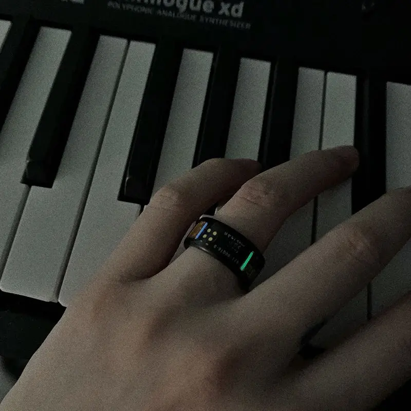 Sandalwood Inlaid Chip Tritium Trachea Ring Self-Luminous For 25 Years 3