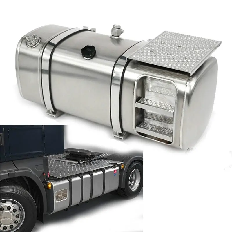 1/14 Scale Rc Truck Stainless Steel Simulation Fuel Tank 1