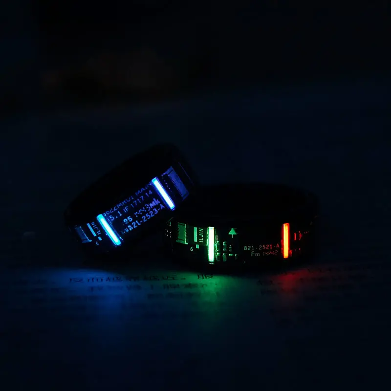 Sandalwood Inlaid Chip Tritium Trachea Ring Self-Luminous For 25 Years 2