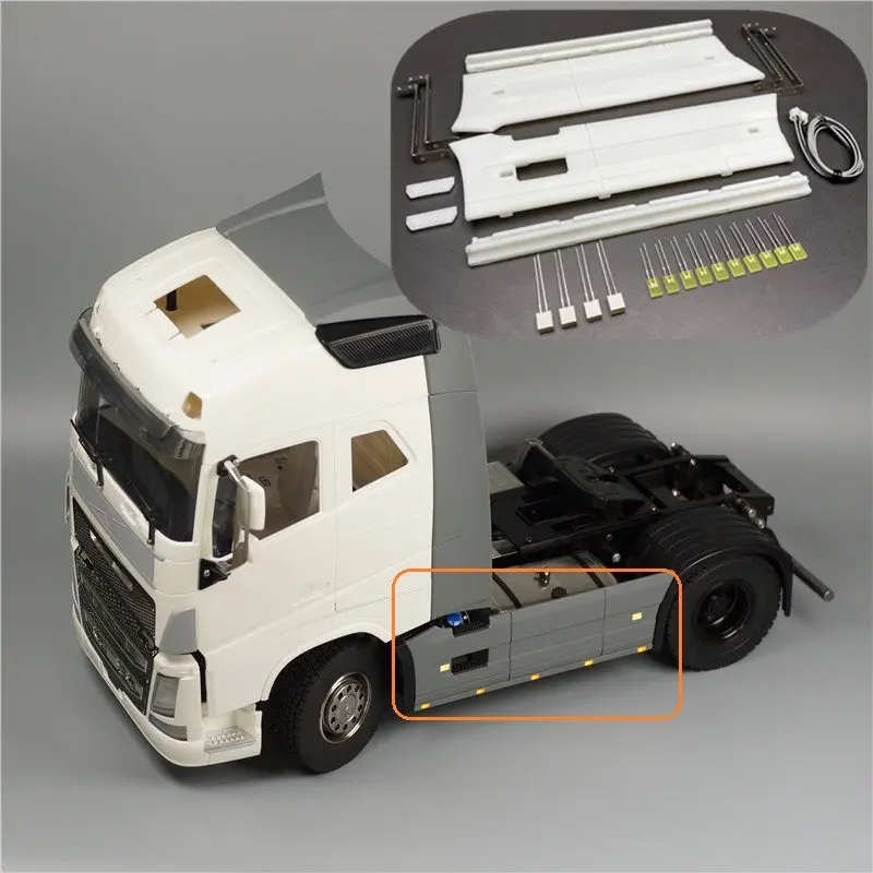 Side Skirt Trim Panel With Light Bar For Remote Control Tamiya 1/14 Volvo Fh16 750 Rc Truck Tractor 1
