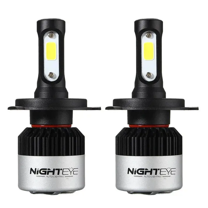 Nighteye H7 Led Headlight Bulb For Car And Bike White, 72W, 2 Bulbs - 9000 Lumens Ultra Bright, Type H7 1
