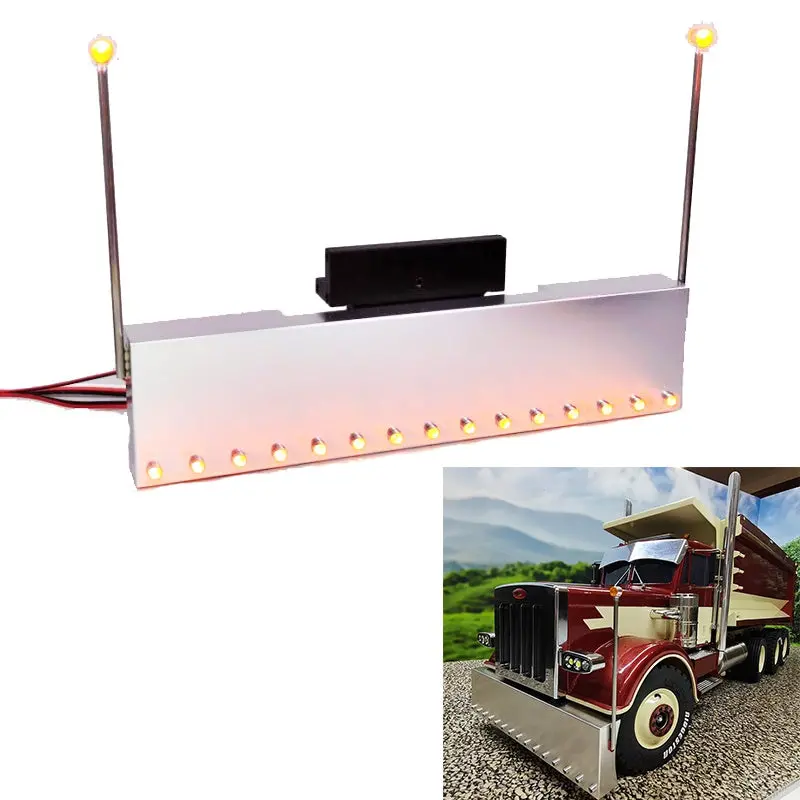 Aluminum Alloy Bumper With Light  For 1/14 Scale Remote Control Tamiya Tractor King Hauler 56344 56301 1