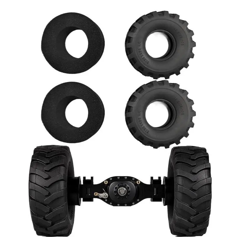 2Pcs Tire For Rc4wd 1/14 Tamiya 870K Rc Hydraulic Loader Rc Tractor Truck 1