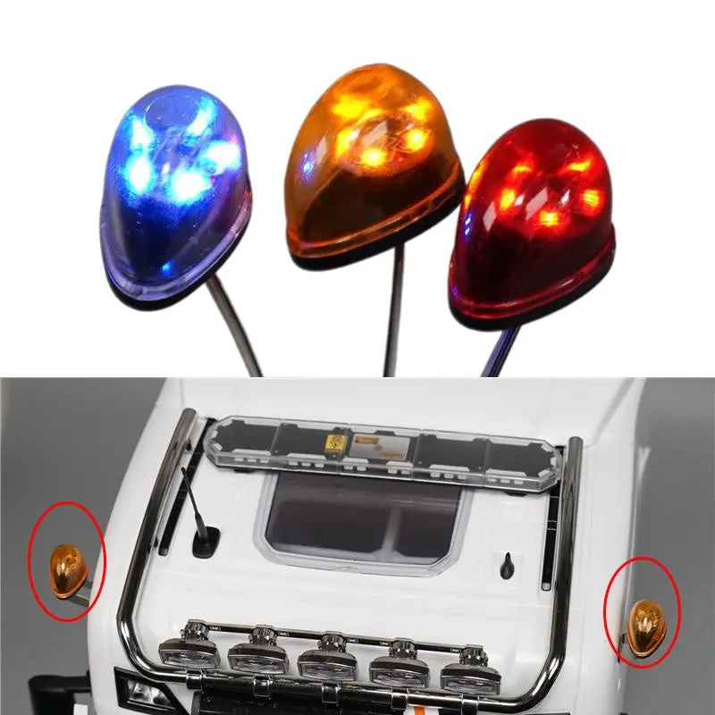 1 Pair Of Led Rotating Warning Lights For 1/14 Tamiya Lesu Rc Tractor Truck 1