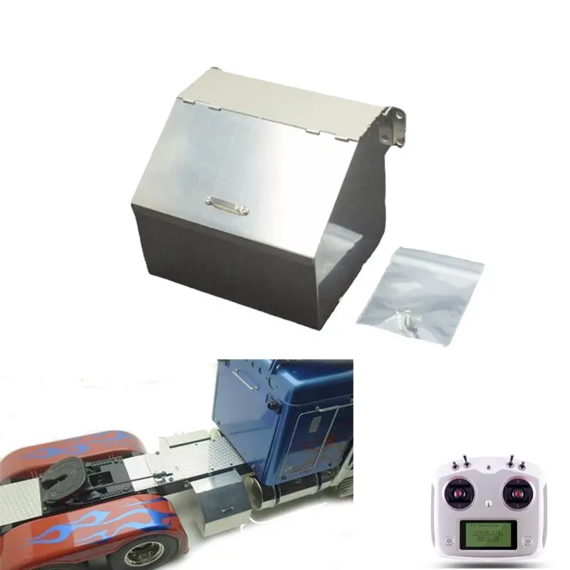 Stainless Steel Tool Box For Tamiya 1/14 56344 King Hauler Rc Tractor 1