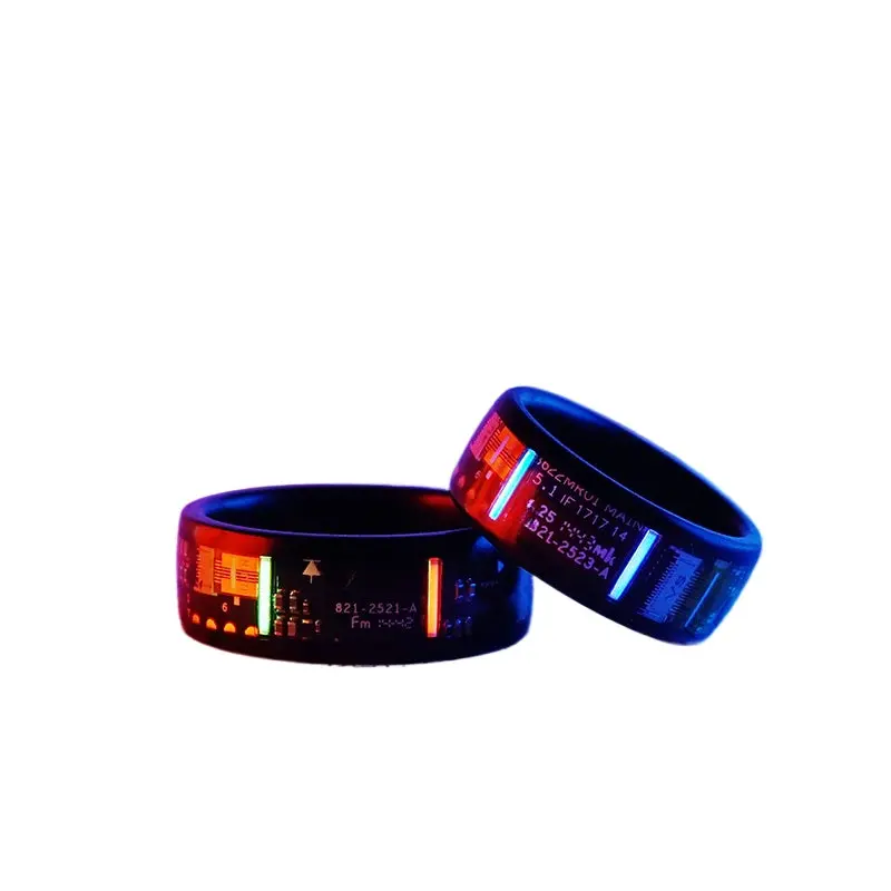 Sandalwood Inlaid Chip Tritium Trachea Ring Self-Luminous For 25 Years 1