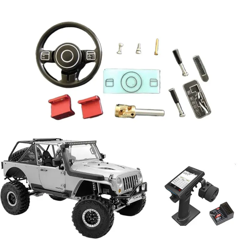 1/8 Rock Crawler Truck Metal Steering  Lever Kit For 1/8 Capo Jkmax Wrangle Rc Car 1
