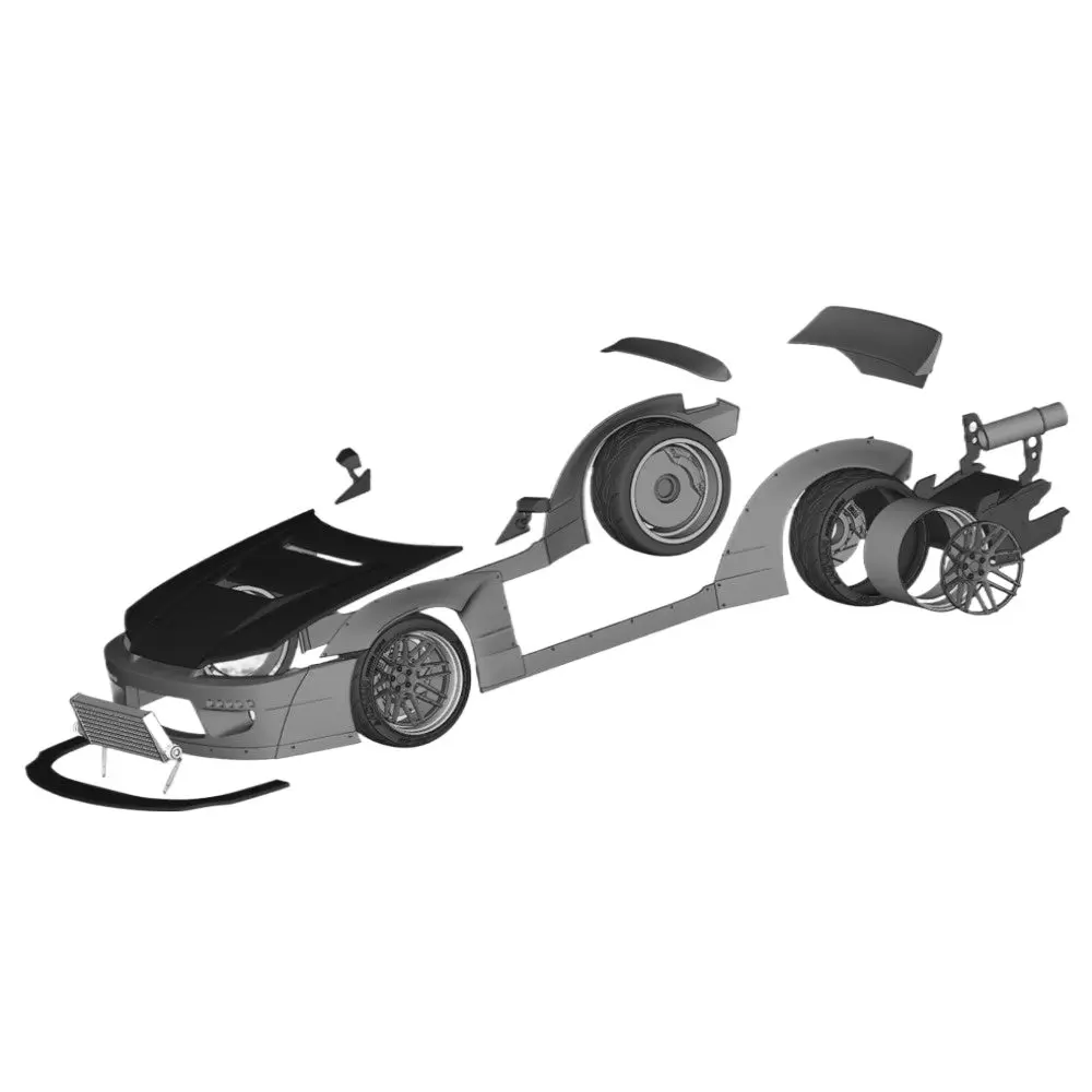 1/24 Rc Drift Car Rocket Bunny Rb S15 3D Printed Parts For Aoshima 1