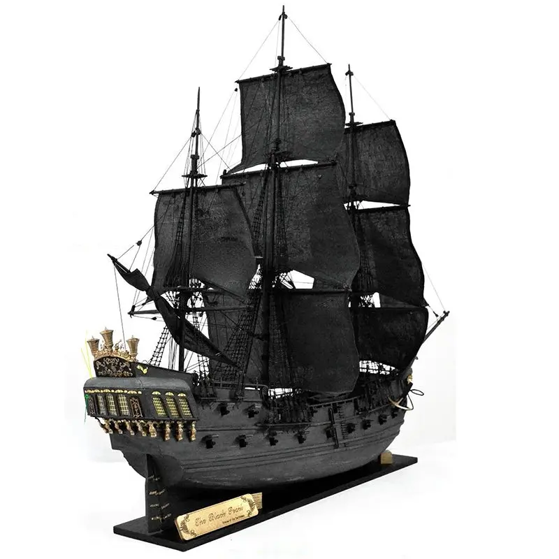 1/65 Black Pearl Sailboat Model Pirates Of The Caribbean Gold Edition Diy Wood Kit 1