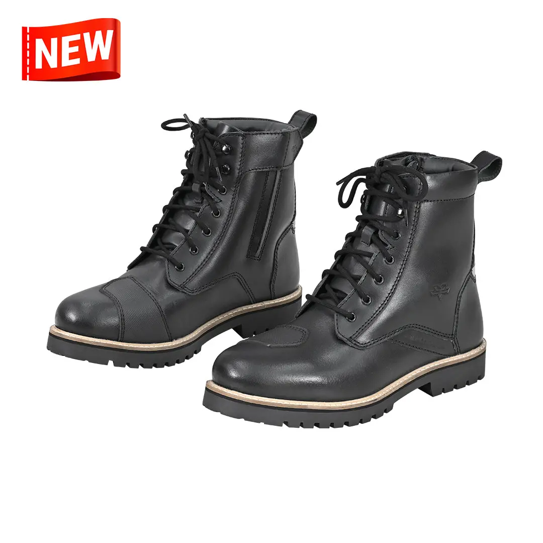 Bronson - Retro Style Motorcycle Riding Boots (Black) 1