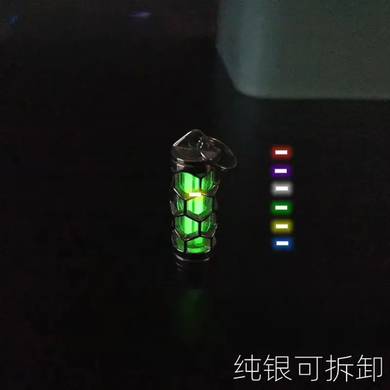 Sterling Silver Tritium Tube Keychain Self-Luminous For 25 Years 1
