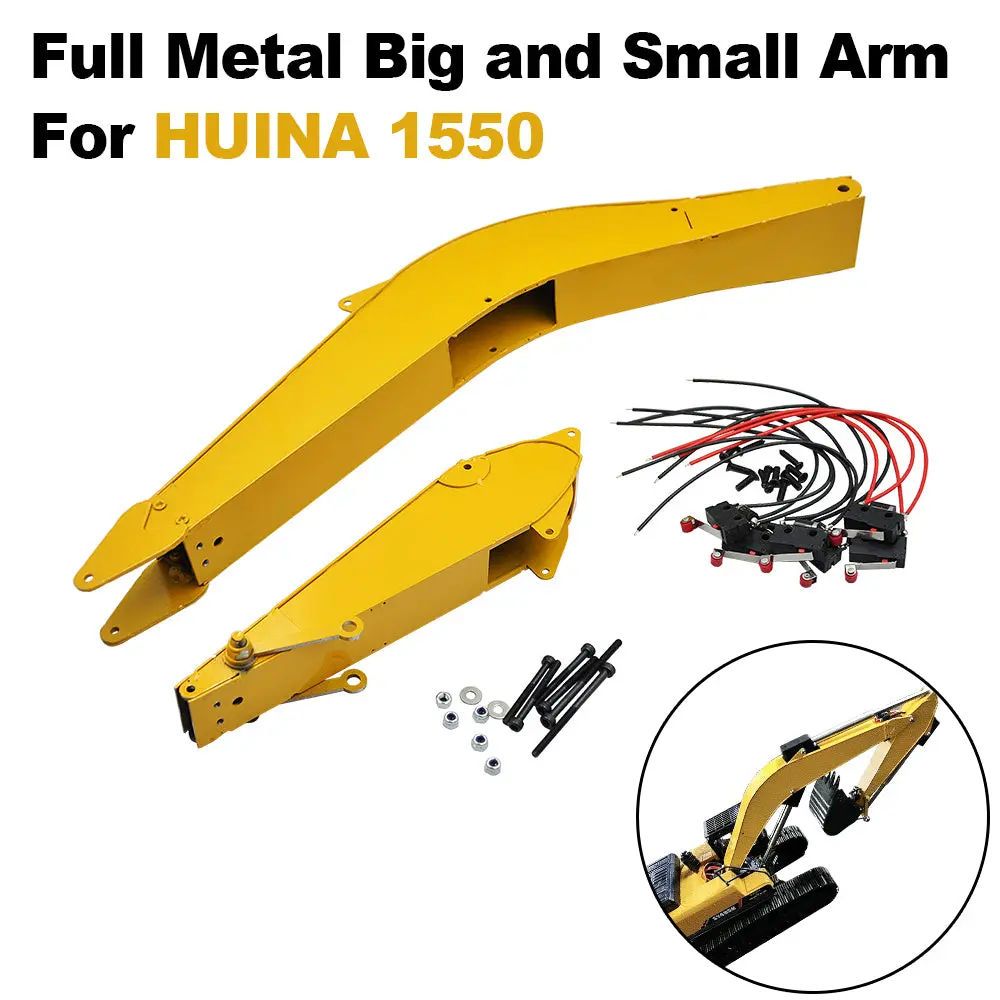 Metal Arm Set For Huina 1550 Rc Crawler  1/14 Rc Excavator 1