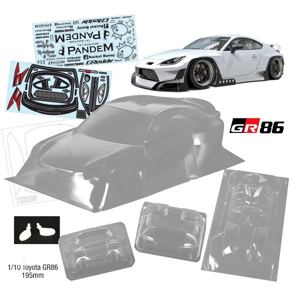 1/10 Toyota Gr86 Pandem Rc Drift Car Transparent Pc Case 195Mm Wheelbase 1