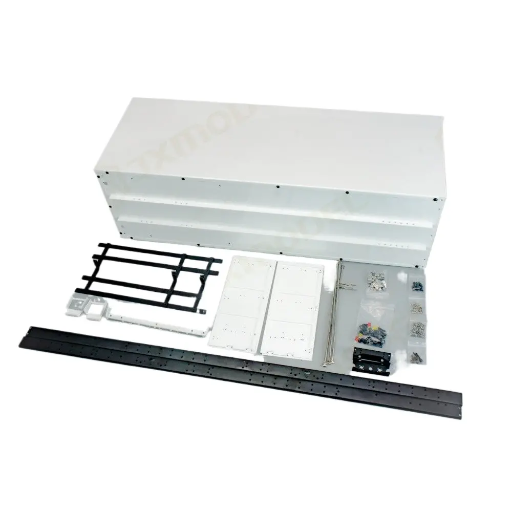 1/14 White Primer Metal Cargo Box With Frame For Tamiya Rc Tractor 1