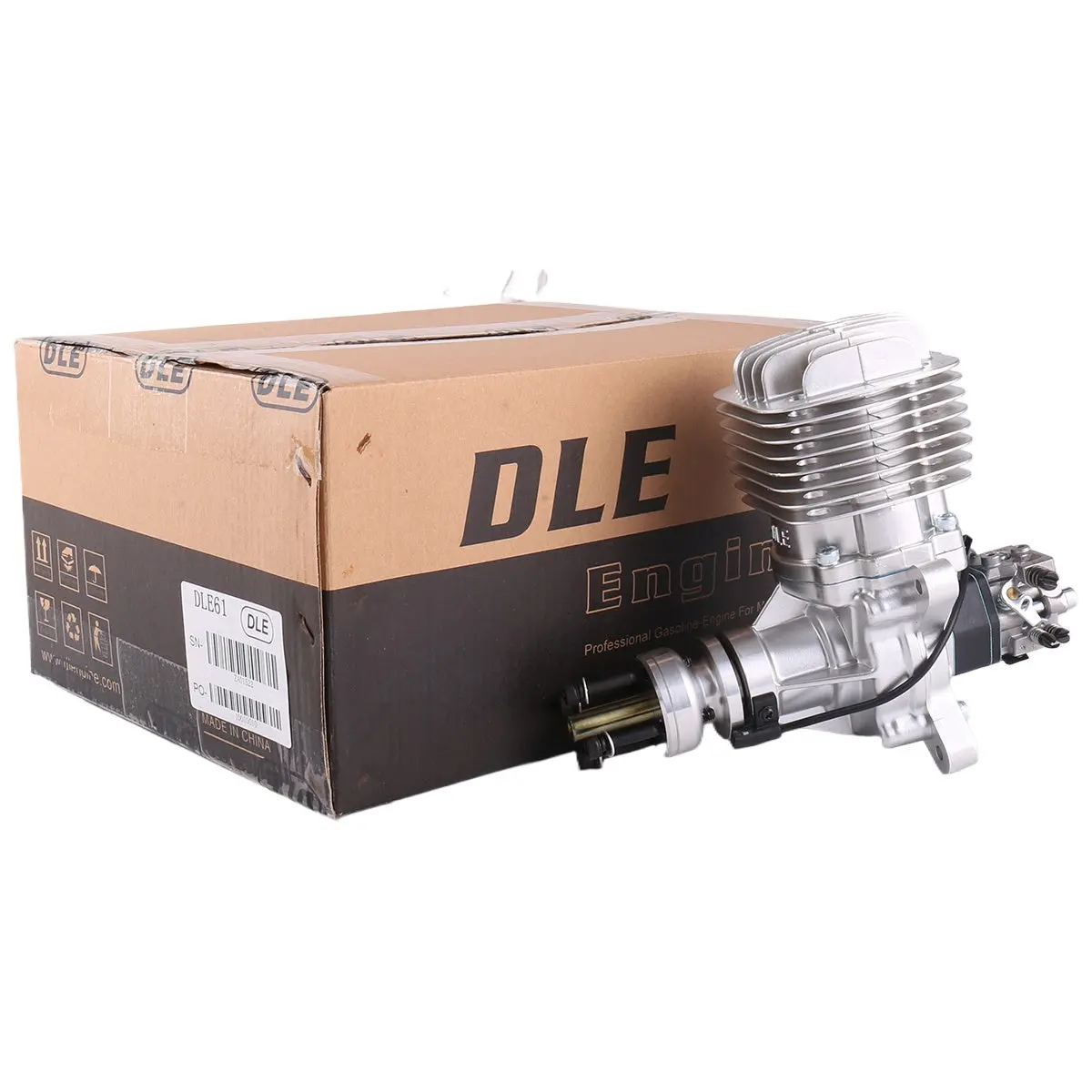 Dle61 Rc Fixed-Wing Aircraft Single Cylinder Two-Stroke Side Exhaust Air-Cooled Engine 61Cc 1