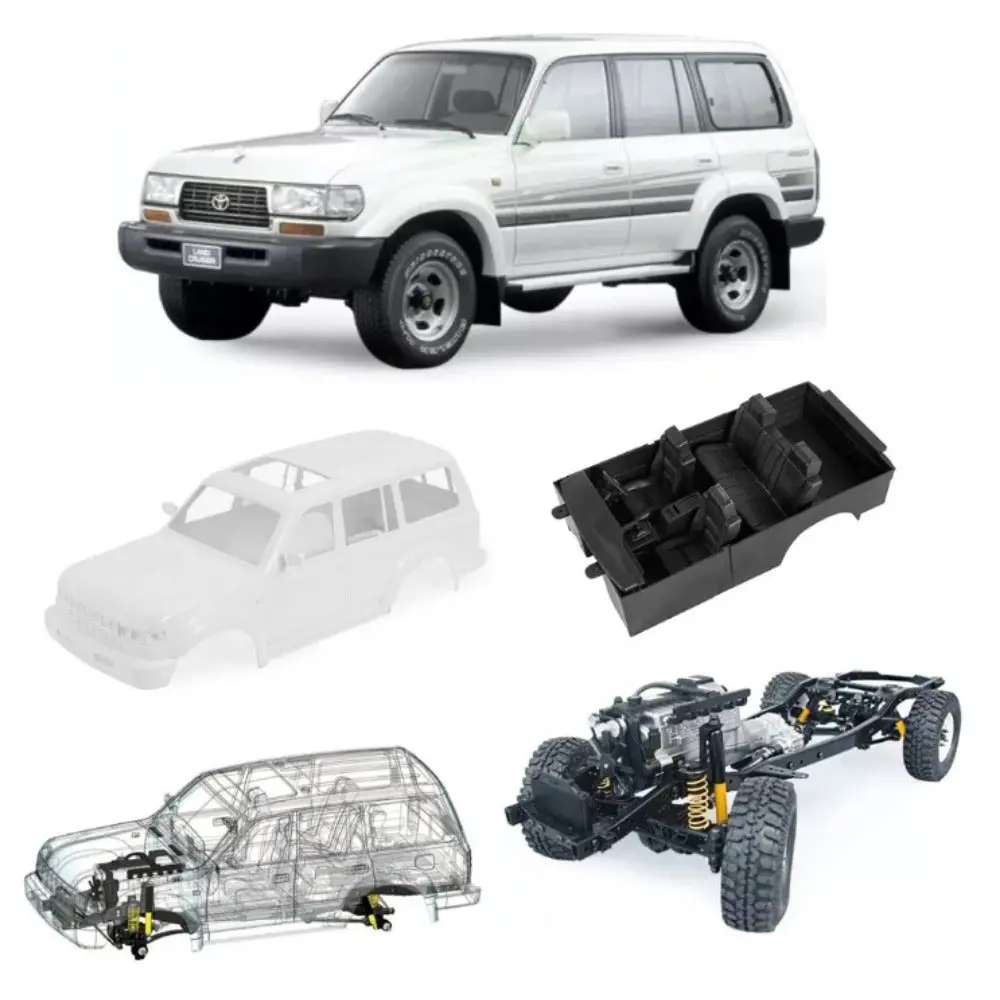 Rcrun Run-80 Lc80 1/10 Rc Climbing Car Frame And Shell Kit Adjustable Wheelbase 1