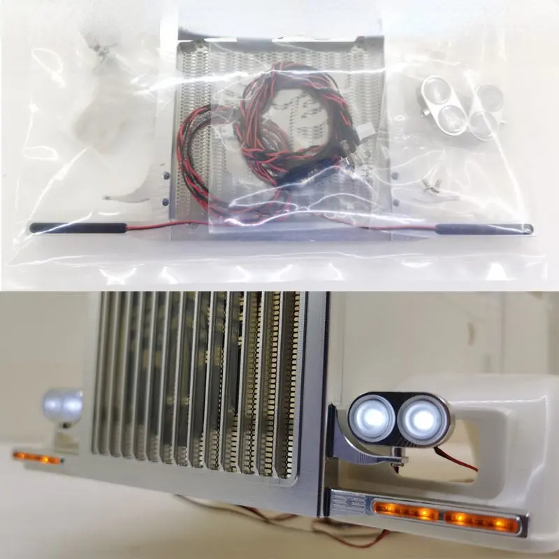 Aluminum Alloy Air Intake Cover With Led For 1/14 Rc Tamiya King Hauler Truck Tractor 56344 56301 1