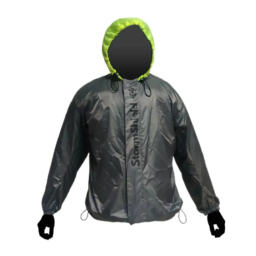 Stormshield Air Ultralight Waterproof Rain Overjacket - Grey+Green 1