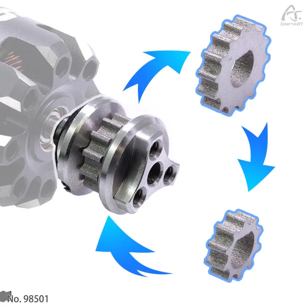Drift Art 98501 1/24 Rc Drift Car Stainless Steel 3-Speed Motor Teeth With Follow-Up Fan 98501 + 98502 1