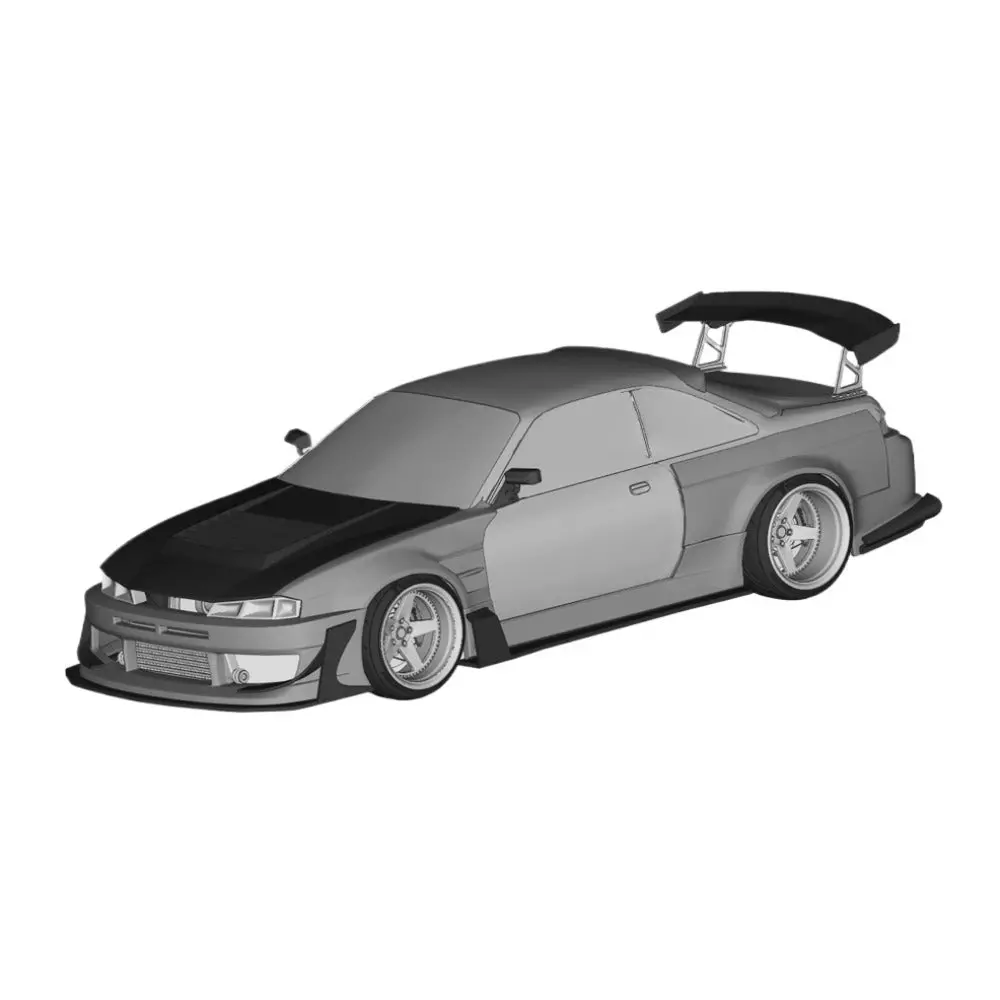 1/24 Rc Drift Car Nissan Silvia S14 Shell Badass Resin Wide Body Kit 1