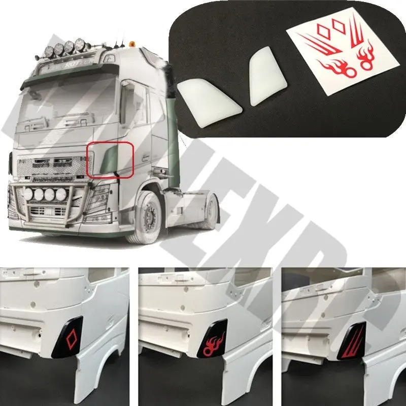 Front Face Spoiler For 1/14 Tamiya Remote Control Tractor Volvo Fh16 750 56360 1